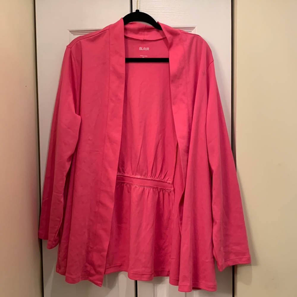 Fuchsia open front cotton  jacket